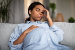 Pregnant woman with headache